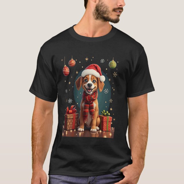 Camiseta Cachorro de Natal (Frente)