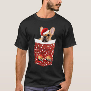 Camiseta Cachorro de Natal Bolso Francês Buldogue