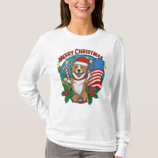 Camiseta Cachorro de Natal bonito