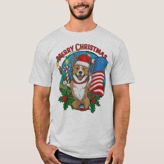 Camiseta Cachorro de Natal bonito