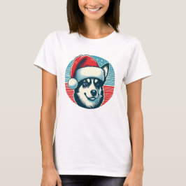 Camiseta Cachorro de Natal bonito