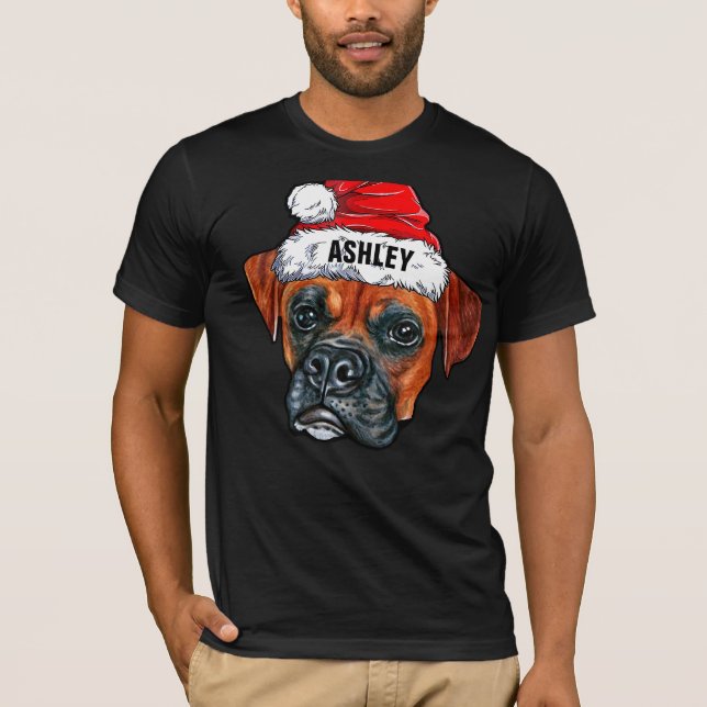 Camiseta Cachorro de Natal Bonito Cachorro Grande (Frente)