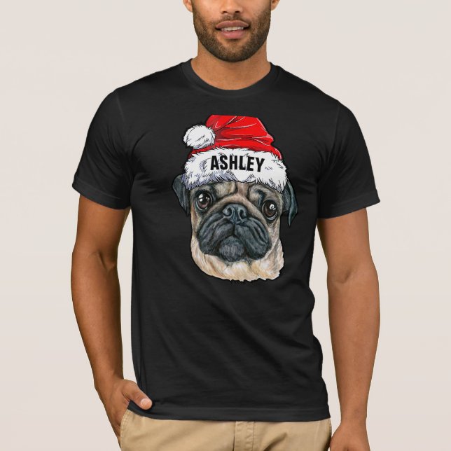Camiseta Cachorro de Natal Bonito Cachorro Grande (Frente)