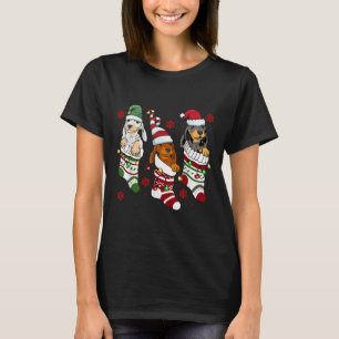 Camiseta Cachorro de Natal Bonito Por Cachorro Por Cima Mãe