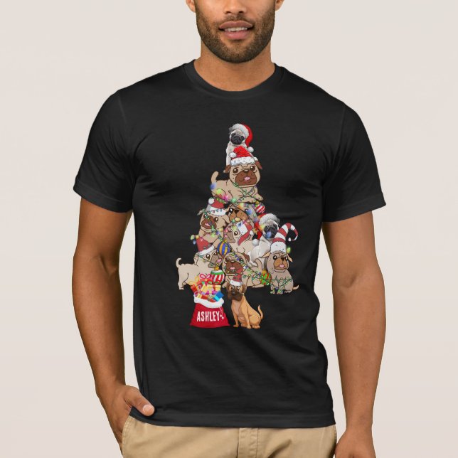 Camiseta Cachorro de Natal Cachorro Cachorro Cachorro (Frente)