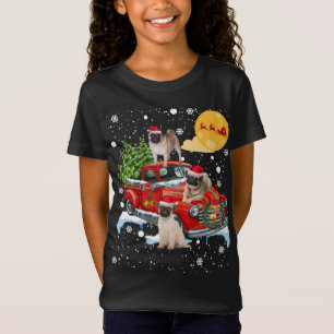 Camiseta Cachorro De Natal Com Caminhão Vermelho Vintage En