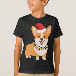 Camiseta Cachorro de Natal com Papai Noel e Natal L