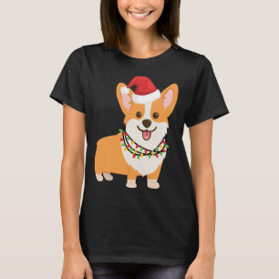 Camiseta Cachorro de Natal com Papai Noel e Natal L