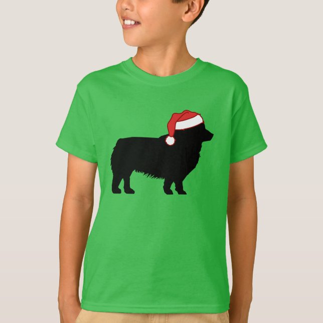 Camiseta Cachorro de Natal de Corgi em Santa Hat Kids (Frente)