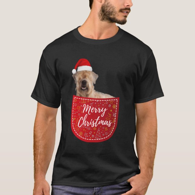Camiseta Cachorro De Natal De Roda Terrier No Seu Bolso (Frente)