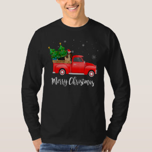 Camiseta Cachorro de Natal do Caminhão Vermelho Basset