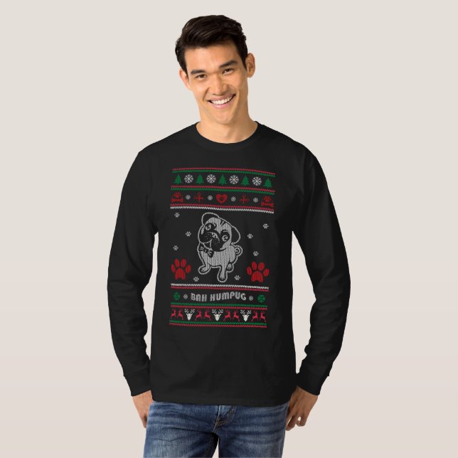 Camiseta Cachorro de Natal Feio (Frente Completa)