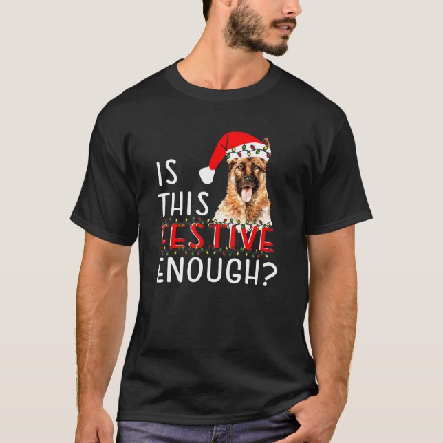 Camiseta Cachorro de Natal german shepherd (Frente)