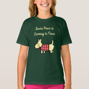 Camiseta Cachorro de Natal Papai Noel Festivo