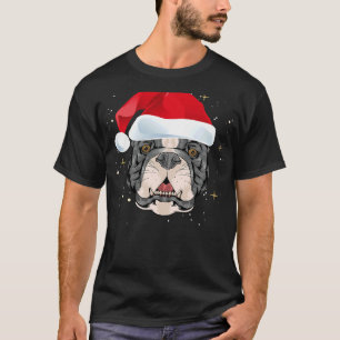 Camiseta Cachorro de Natal Pitbull Vestindo Papai Noel