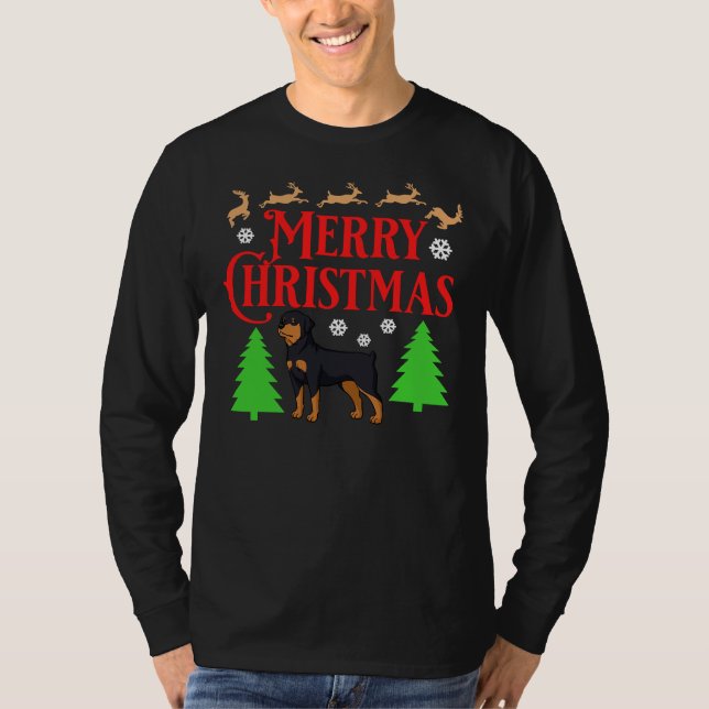 Camiseta Cachorro de Natal Rottweiler Cachorros Cachorros P (Frente)