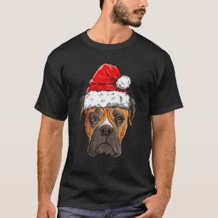 Camiseta Cachorro de Natal Santa Hat Xmas Meninos Garotas