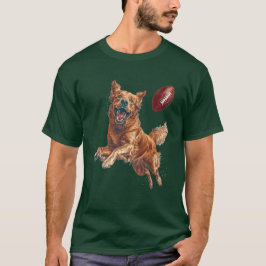 Camiseta Cachorro de Ouro Bonito Jogando Futebol