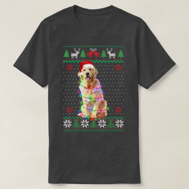 Camiseta Cachorro de ouro Cachorro Feio de Natal (Frente do Design)