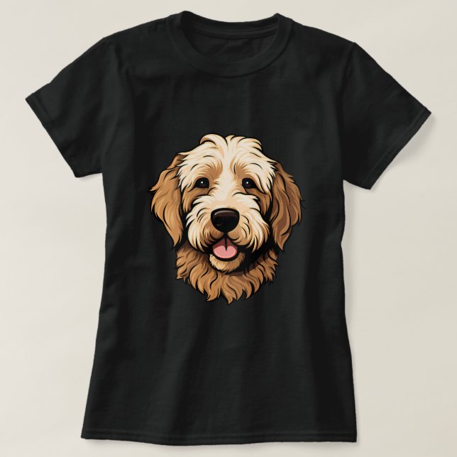 Camiseta Cachorro de Ouro de Cartoon Gourenço Gato-de-Obra (Frente do Design)