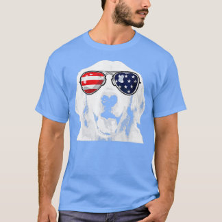 Camiseta Cachorro de ouro que Veste a bandeira dos EUA Ócul