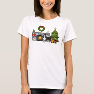 Camiseta Cachorro De Ovino Bi-Black Shetland Numa Sala De N