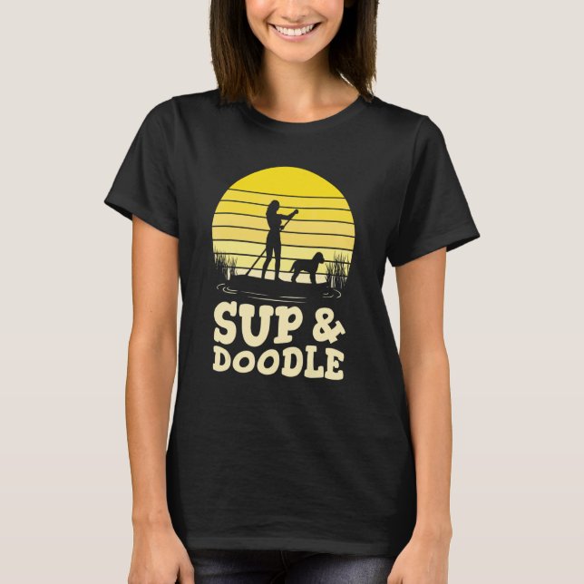 Camiseta Cachorro de paddleboarding Sup & Doodle 1 (Frente)