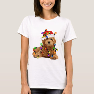 Camiseta Cachorro de Papais noeis de Goldendoodle