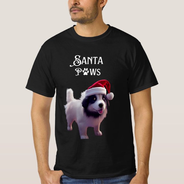 Camiseta Cachorro de Papais noeis de Natal (Frente)