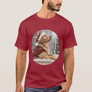 Camiseta Cachorro de Papais noeis de varejo de Ouro de Nata
