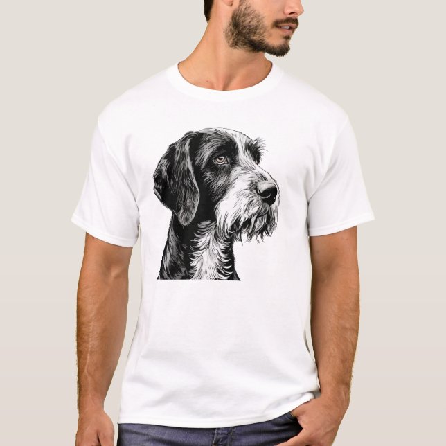 Camiseta Cachorro de Ponteiro Wirehaired Alemão (Frente)
