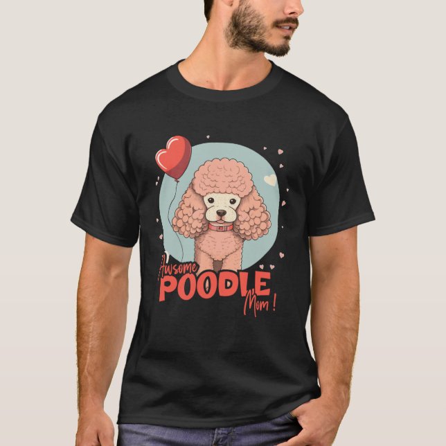 Camiseta Cachorro de poodle com decoração de coração  Incrí (Frente)