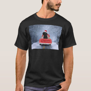 Camiseta Cachorro De Poodle Em Neve Sentado Em Caminhão De 
