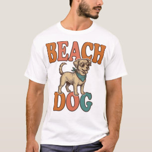 Camiseta Cachorro de Praia Gravura Vintage Design Gráfico_1