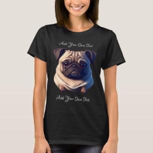 Camiseta Cachorro de Pug Cute Personalizável