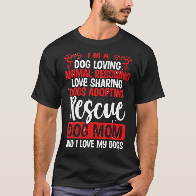Camiseta Cachorro de resgate Mãe Abrigo Cachorro Dia do Cac (Frente)