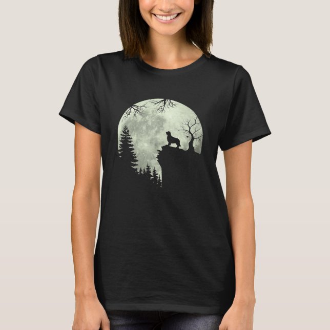 Camiseta Cachorro De Retriever De ouros E Gado De Lua No Ca (Frente)
