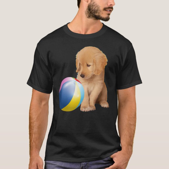 Camiseta Cachorro De Retriever ouro Pet E Ball Labrador Pup (Frente)