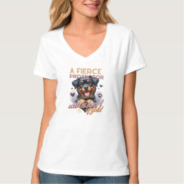CAMISETA CACHORRO DE ROTWEILLER NEGRO E TAN, QUE DIZ