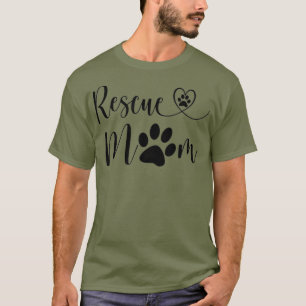 Camiseta Cachorro de Salvamento Gato Cardíaco Mamãe Adorava