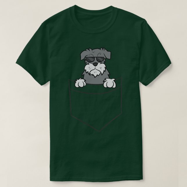 Camiseta Cachorro De Schnauzer Bonito No Bolso (Frente do Design)