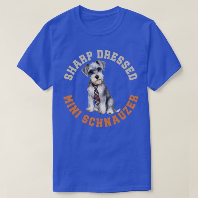 Camiseta Cachorro de Schnauzer em Miniatura Gelada (Frente do Design)
