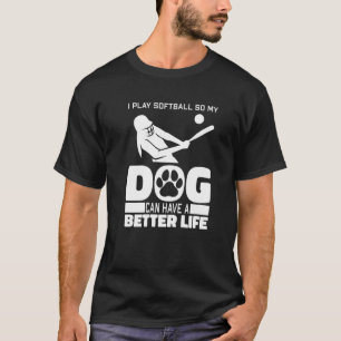 Camiseta Cachorro de Softbol Arremessador - Receptor Batedo