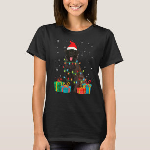 Camiseta Cachorro de Terra Nova Luzes de Árvore de Natal
