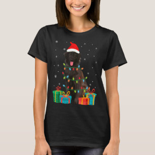 Camiseta Cachorro de Terra Nova Luzes de Árvore de Natal
