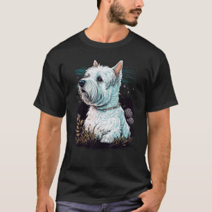 Camiseta Cachorro de Terrier Branco na Terra Oeste, em West