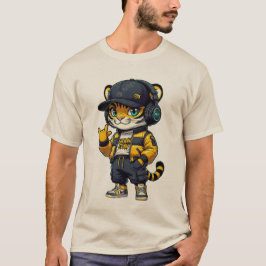 Camiseta Cachorro de Tigre Garra Urbana | Gato DJ de Roupas