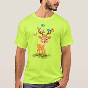 Camiseta Cachorro de veado com borboletas-47568