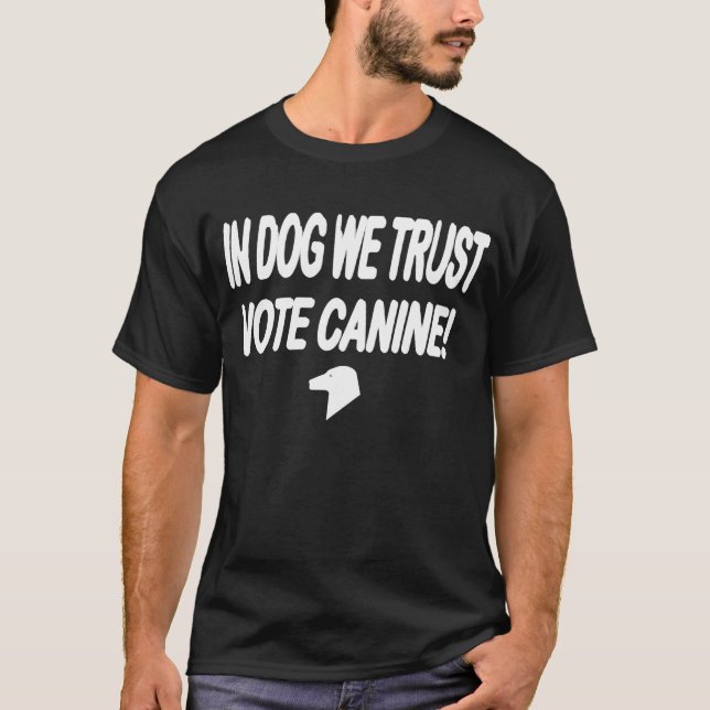 Camiseta Cachorro de Voto com Texto Branco (Frente)