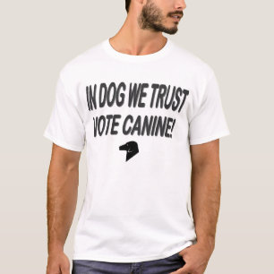 Camiseta Cachorro de Voto com Texto Preto